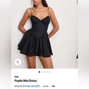 Good American Black Poplin Mini Dress